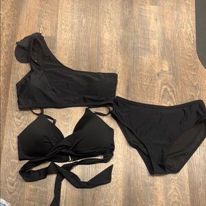 Black One-Shoulder Bikini Set